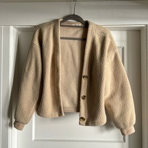 Madewell Sherpa cream cardigan